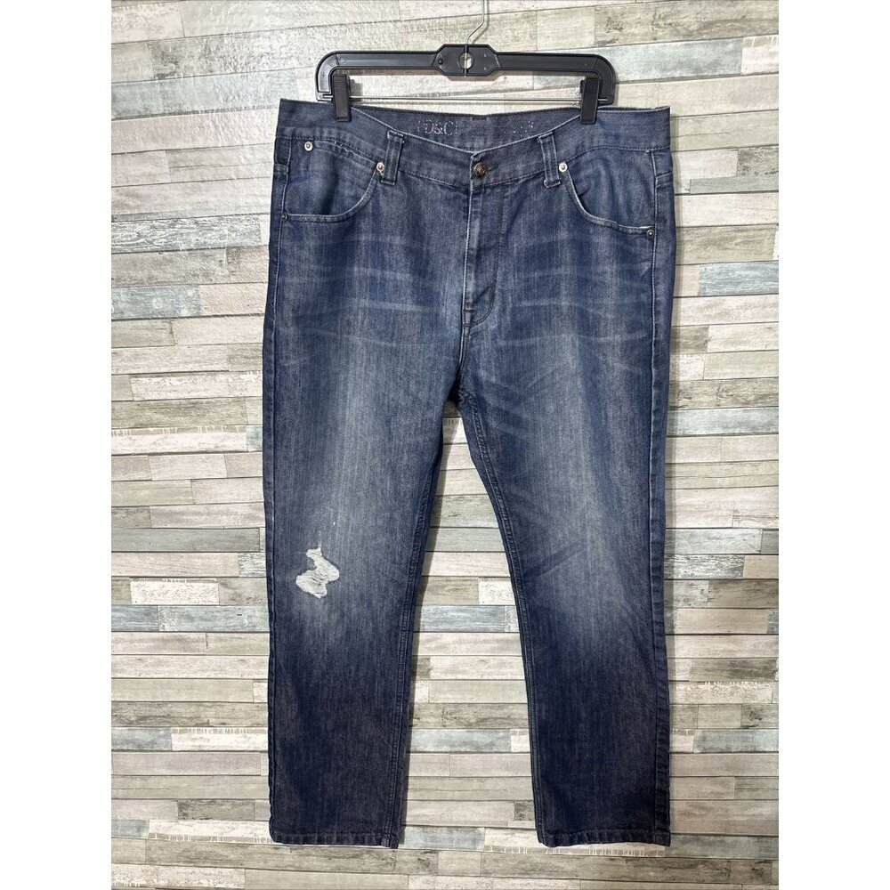 Men’s PD&C Denim Jeans Dark Wash Straight Leg Size 38X32
